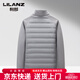 LILANZ thin down jacket men's hooded short 2026 winter new sports knitted splicing light jacket off-white M