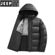 JEEP SPIRIT Outdoor New Graphene Duck Down Jacket for Men and Women High Filling High Filling Volume Winter Extra Thick Extreme Cold Jacket Women Light Blue Green M