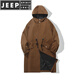 JEEP SPIRIT British mid-length windbreaker for boys in autumn and winter plus velvet and thickened winter and autumn hooded Korean coat large size jacket outer black spring and autumn M 90-110Jin Jin is equal to 0.5 kg