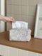Yusenyi French fabric tissue box light luxury and high-end bedroom bedside table tissue cover large capacity home tissue storage bag Lin Ying misordered