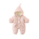 G.duck little yellow duck children's clothing baby clothes plus velvet thickening warm clothes newborn winter jumpsuit full moon climbing suit pink 66cm