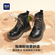 Heilan House HLA children's shoes children's cool Martin boots for boys and girls outdoor work boots X55HV037 black brown 34