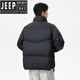 JEEP SPIRIT Простая и модная мужская пуховая куртка с высоким воротником-стойкой, зимняя новая ветрозащитная и теплая куртка 2026 года, темно-серая, XL Вес 130-150Jin Jin равен 0,5 кг