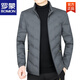 ROMON Men's Down Jacket Winter Short Style Men's Middle-aged Business Casual White Duck Down Light Thin Stand Collar Warm Jacket Gray 2056 M 170 Size