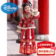 Disney Hanfu Girls 2026 Winter Children's New Chinese Style Thickened Tang Suit Horse Face Skirt Suit Little Girl Super Fairy New Year's Eve Suit W-2095 Red + Tassel Hairpin + White Tights 120 Recommended 30-40Jin Jin is equal to 0.5 kg