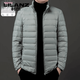 LILANZ high fluffy autumn and winter light down jacket men's young and middle-aged white duck down stand-up collar warm jacket black M.