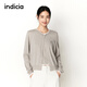 Indicia mark 2026 early spring new style high-end versatile light khaki real two-piece vest cardigan L2A6KS019 Khaki S