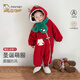 MianQin baby clothes autumn and winter Christmas newborn onesie baby warm 80g quilted New Year's greetings rompers Futu Baochun 66cm
