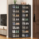 Yusenyi installation-free shoe box storage box transparent dustproof simple folding shoe cabinet shoe rack space-saving shoe storage rack artifact 2 columns 9 layers 18 doors