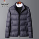 Woodpecker 90 white duck down down jacket stand collar men's winter business casual stand collar warm bread coat middle-aged large size jacket RR-YR8034 dark gray purple M 170