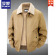 ROMON 2025 New Velvet Jacket Pure Cotton Men's Middle-aged Cotton Clothes Winter Casual Loose Fur Collar Jacket Men's Dad's Wear Khaki M (-120Jin Jin is equal to 0.5kg)