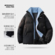 Guirenniao fake two-piece stand-up collar down-padded jacket for men in winter, stand-up collar windproof loose casual casual thickened warm cotton coat jacket for men black M