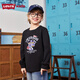 Levi s Levi's children's clothing boys' long-sleeved T-shirt pure cotton 2026 spring new soft and skin-friendly children's clothing Black Beauty 110/56 Recommended height 104-110cm