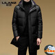 LILANZ куртка на высоком пуху мужская утолщенная куртка средней длины с капюшоном модная новая 90% утиный пух черный 3XL 190 вес 170-185 Jin Jin равен 0,5 кг