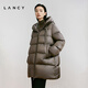 LANCY imported 90 white goose down LANCY/Langzi 24 winter new design mid-length high-weight down jacket for women medium gray 2 L