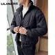 LILANZ official feeling thin down jacket men's winter warm and handsome 2025 new casual trendy short loose jacket gray (high quality) - flagship model L (130-150Jin Jin equals 0.5kg)