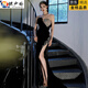 MPPMCK black dress 2025 new temperament socialite fishtail slimming high-end banquet host tube top sexy evening dress black L