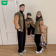 Wooden house parent-child outfit plus velvet jacket for a family of three large size versatile mother-child clothing autumn and winter thickened warm baseball uniform green coffee stitching baseball uniform jacket 80 (recommended 18-23 Jin Jin equals 0.5 kg)