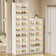 Mei Zhuo Fu installation-free folding shoe box transparent shoe storage box plastic shoe rack integrated shoe cabinet sneakers save space 1 column 6 layers 6 compartments (12 doors) can hold 12 pairs of shoes