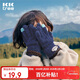 Kocotree New Year's gift kk tree children's gloves warm plus velvet thickened soft waxy color-blocked five-finger gloves touch screen blue