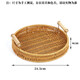 Jingxianju Bamboo Basket Bamboo Basket Bamboo Basket Fruit Plate Tray Steamed Bun Basket Small Desktop Snack Storage Box Vegetable Handmade Double-Ear Imitation Rattan Fruit Plate Medium Size