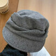 No top, no bottom, Japanese Yamamoto style black pleated beret for women, autumn and winter face-showing small newsboy hat, large head circumference, versatile painter hat, gray, one size fits all, adjustable