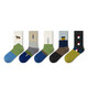 Pami socks men's summer mid-calf socks 2025 new style youth men's breathable sports letter basketball stockings cotton fantasy life-pack 5 pairs one size fits all (suitable for sizes 36-43)
