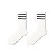 Pami (pami) white socks sports spring and summer women's running Japanese college style black striped men's spring and summer mid-calf socks long socks cotton three meters white one-size-fits-all couple size (suitable for sizes 36-43)