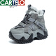 CARTELO 2025 Autumn New Versatile Casual Plush Warm Thick-soled Platform Heightening Sports Dad Shoes Small Women's Shoes Brown Single Liner 38