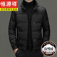 Hengyuanxiang short down jacket men's winter new style stand collar light and warm 90% white duck down glossy wash-free trendy brand jacket black L
