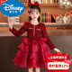 Disney girls princess dress children's style dress new autumn and winter clothing plus velvet tutu skirt New Year's wear 7821 red plus velvet shelf life 140 (recommended to wear 50-59 Jin Jin equals 0.5 kg)