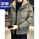ROMON деловой пуховик мужской короткий зимний с капюшоном утепленная теплая куртка 2025 новая морозостойкая куртка NLG607 военный зеленый XL