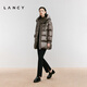 LANCY imported 90 white goose down LANCY/Langzi 24 winter new design mid-length high-weight down jacket for women medium gray 2 L