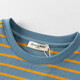 DAVE&BELLA boys' long-sleeved T-shirt pure cotton medium and large children's bottoming shirt 2026 new children's spring top little boy pullover blue stripe ready stock 160 cm (recommended height 150-160cm)