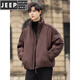 JEEP SPIRIT2025 Winter Down Jacket Men's 90 White Duck Down Stand Collar Loose Thickened Warm Fashion Jacket Handsome Top Clothes Trendy YR2560 Black 2XL