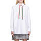 THOM BROWNE women's shirt breathable and comfortable cotton white daily commuting top casual white one size | IT-38