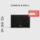 CHARLIE&KELLI CK brand bag for women 2026 new style simple and versatile folding card bag compact wallet birthday gift for women black Beijing warehouse delivery gift bag packaging