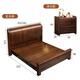 Youkaji silent mortise and tenon solid wood bed 1.8m x 2m walnut master bedroom double bed full bed MJ88 1.8m bed