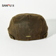 Sanfu (SANFU) suede distressed beret forward hat retro fashion personalized clothing accessories hat 518165 green one size