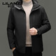 利郎（LILANZ）2025冬季新款三合一羽绒服男短款可拆卸内胆冲锋衣保暖外套潮 黑色 M
