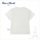 TARTINE ET CHOCOLAT French Chocolate Children's Clothing 26 Spring and Summer New Boys' Round Neck Embroidered T-Shirt Ivory White One Size 90/2A