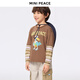 MiniPeace counter same sports series PEACEBIRD children's clothing boys' long-sleeved T-shirt fake two-piece spring clothes partridge brown 110