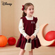 Disney (Disney) New Year Red Princess Dress Set 26 Winter Girls New Year's Clothes Plus Velvet Bottoming Shirt + Dress Two-piece Set 110
