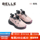 Belle children's shoes, children's sports shoes, velvet cotton shoes, autumn and winter thickened and warm girls' sports shoes, casual running shoes BL5523 pink 28