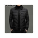 LILANZ Men's Lightweight Down Jacket New Middle-aged Fashion Casual Versatile Warm and Coldproof Lapel Jacket Men Black 14XL (190)