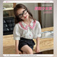 SEVEN BOBI No. 7 Children's Warehouse Girls' Korean Embroidered Short-Sleeved Shirt Summer New Style Children's Lapel Puff Sleeve Casual Top Trendy White Ready Stock 120 cm