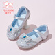 Fuluo Mi Girls Leather Shoes Spring Sweet and Fashionable Rhinestone Princess Shoes Little Girls Soft Sole Performance Shoes Silver 28