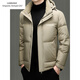 Emporio Armani EA7 Armani high-end men's down jacket winter new middle-aged business casual warm thickened 90 duck down jacket light khaki M recommended weight 100-120Jin Jin equals 0.5 kg