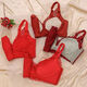 LangSha (LangSha) zodiac year underwear for women red for the Year of the Horse, small breasts push-up, sexy rimless wedding bridal bra set, burgundy - single piece - small breasts push-up 3CM M 70/32 (AB cup)