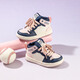 Hello Kitty children's shoes, girls' sneakers, Kuromi children's shoes, high-top sneakers, stylish spring all-match casual shoes, blue and pink, size 26, suitable for feet 15.7-16.2cm long